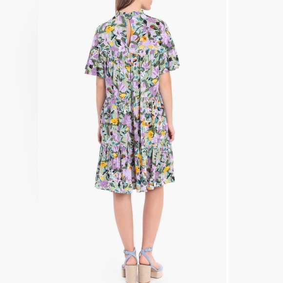 Purple floral midi dress. New with tags. - Picture 3 of 4